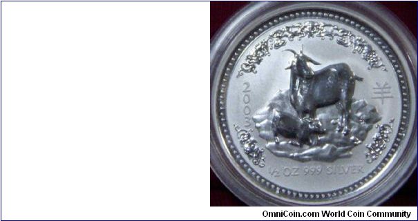 1/2 oz silver Lunar NCLT, Year of the Goat