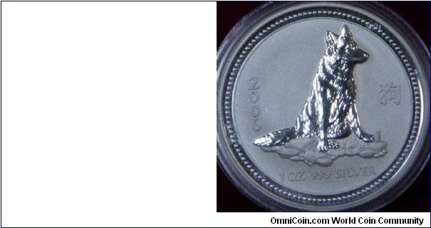 1 oz silver Lunar NCLT, Year of the Dog