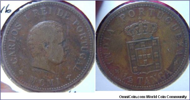 Portuguese India
1/2 Tanga (30 centavos)
