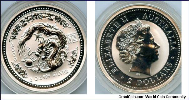 $2/2oz Silver
Year of the Dragon
QEII