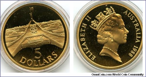 1988
$5
New Australian Parliament Building
QEII