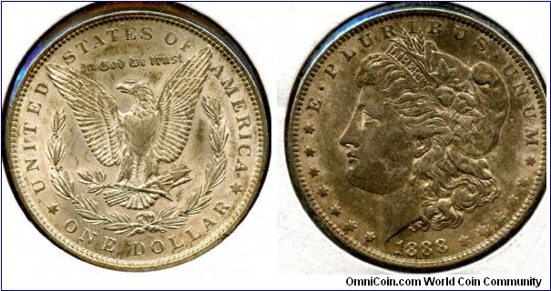 1888
Morgan Dollar 
Liberty Head & Eagle
