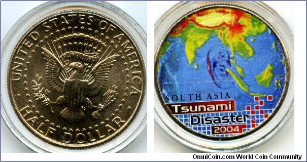 2004s 
Half Dollar
J F Kennedy 
Tsunami Colorized