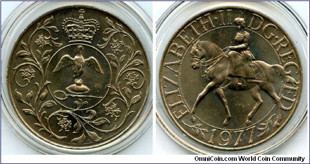 1977
25p
Silver Jubille
Queen on horseback
Crowm above bird in wreath