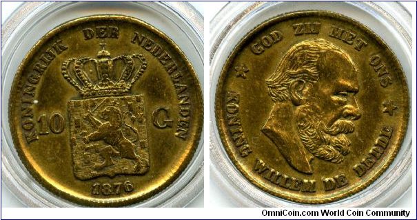 1876
10 Guilder
Coat of Arms
William III 1849-1890