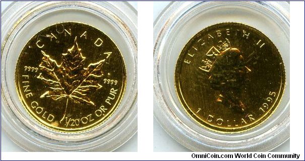 1995 
$1 1/20oz
Maple Leaf
QEII