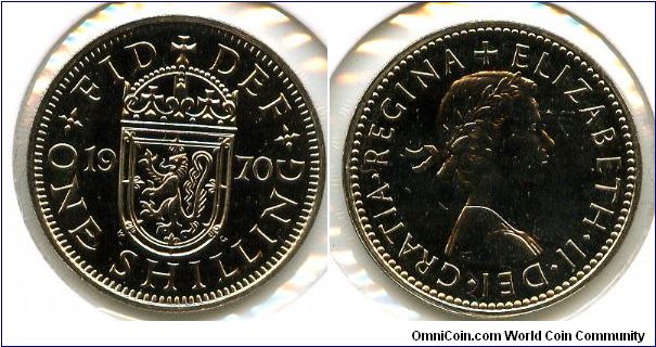 1970
1/- One Shilling
Scottish Lions Rampant
QEII