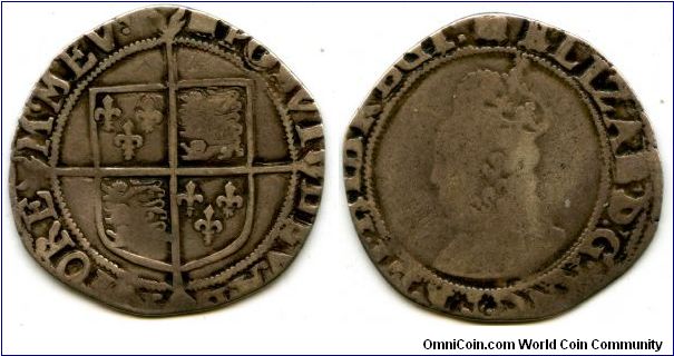 1560/1
1/- Shiling
Coat of Arms
Elizabeth I 1558-1603
Second Issue