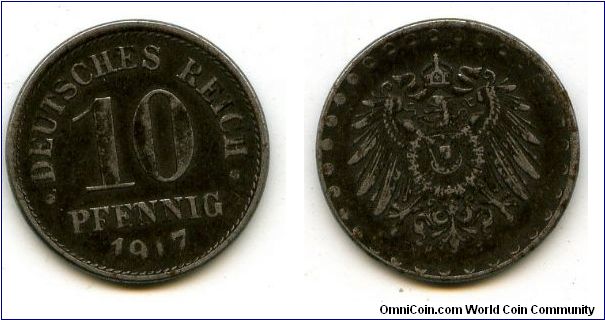 1917 Iron
10pf
Value
Imperial Eagle