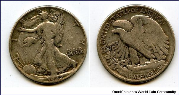 1942
50 Cents
Walking Liberty
Eagle