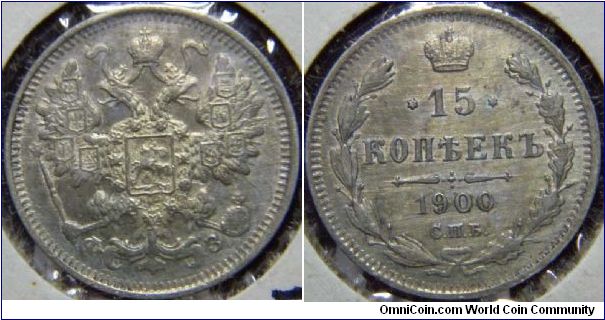 15 Kopek
Coin has been cleaned.