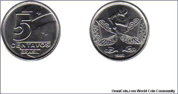 1989 5 centavos - Fisherman