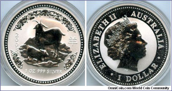 2003
$1 1oz Silver
Year of the Goat
QEII
