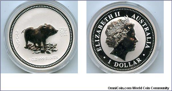 2007
$1 1oz Silver
Year of the Pig
QEII
