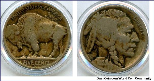 1925
5 cents
Buffalo standing on mound
Indian Head