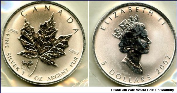2002
$5 Year of the Horse Privy
Silver Maple Leaf
QEII