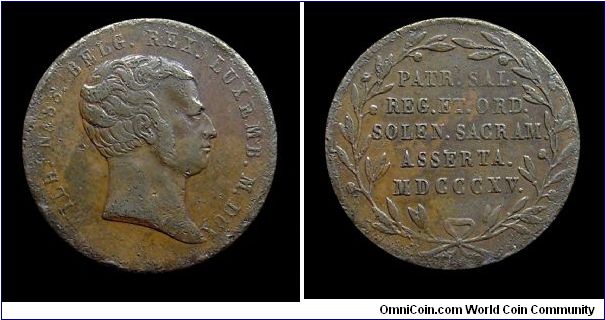 William of Orange-Nassau crowned first King of Netherlands - Medal mm. 23