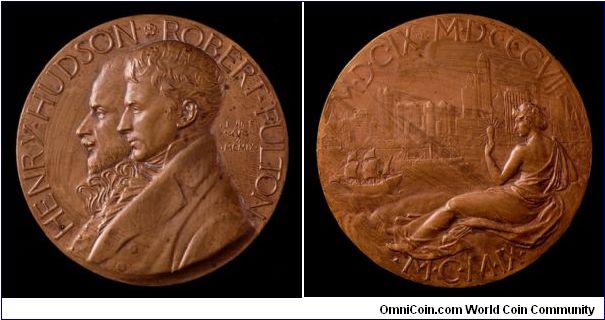 Circle of Friends of the Medallion No. 1, John Flanagan's Hudson-Fultom medal.