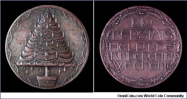 Dutch (or Belgian) Christmas Children's Relief Medal by Christiaan Johannes van der Hoef