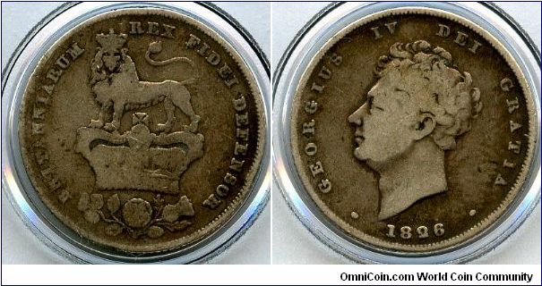 1826
1/- 1 Shilling
Lion on Crown
George IV 1820-1830
