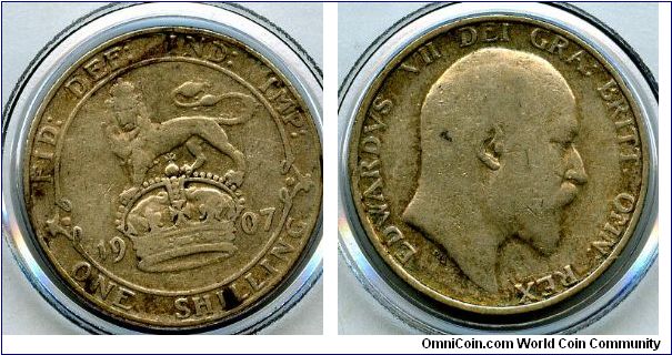 1907
1/- 1 Shilling
Lion on Crown
Edward VII