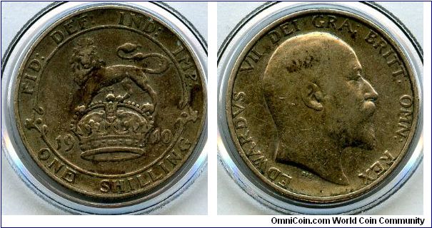 1910
1/- 1 Shilling
Lion on Crown
Edward VII
