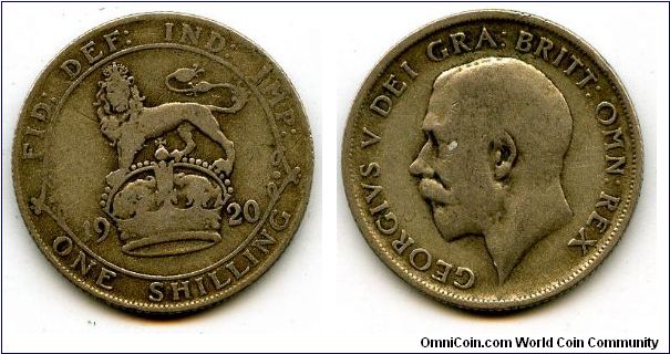 1920
1/- 1 Shilling
Lion on Crown
George V
