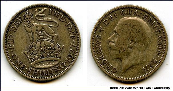 1927
1/- 1 Shilling
Lion on Crown
George V