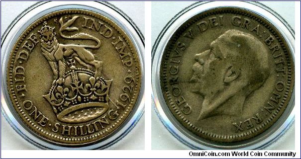 1929
1/- 1 Shilling
Lion on Crown
George V