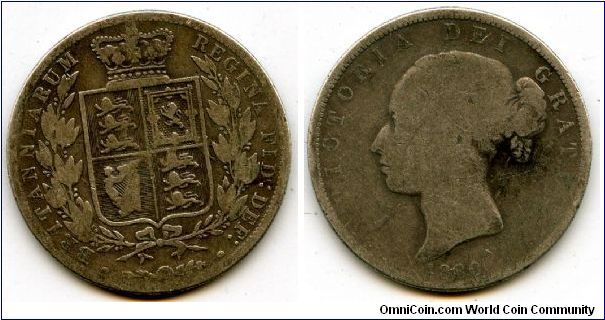 1880
Half Crown
Shield in wreath
Queen Victoria