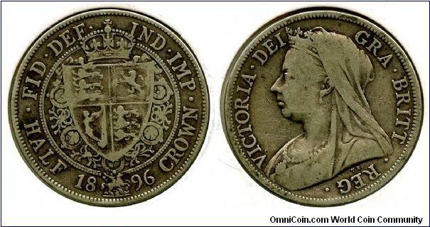 1896
Half Crown
Shield in collar
Queen Victoria