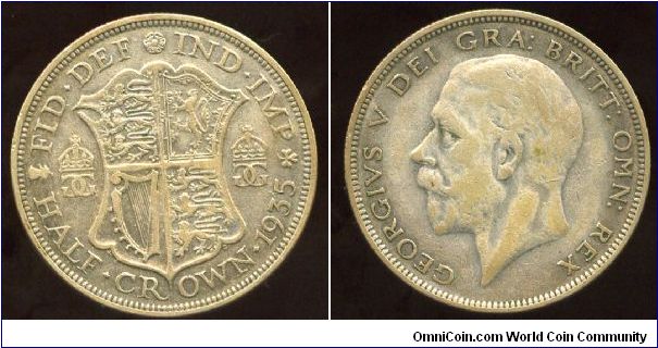 1935
2/6 Half Crown 
Shield flanked by crowns
King George V