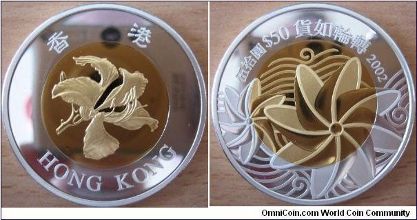 50 Dollars - Windmills - 35.43 g Ag 925 (gold plated center) - mintage 60,000