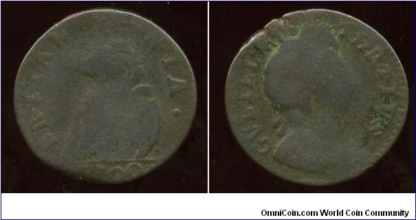 1700
1/4d  Farthing
Seated Britannia
King William III