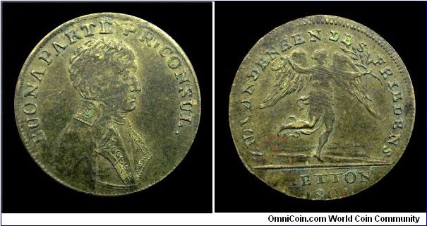 Peace of Luneville - Brass jetton - mm. 26