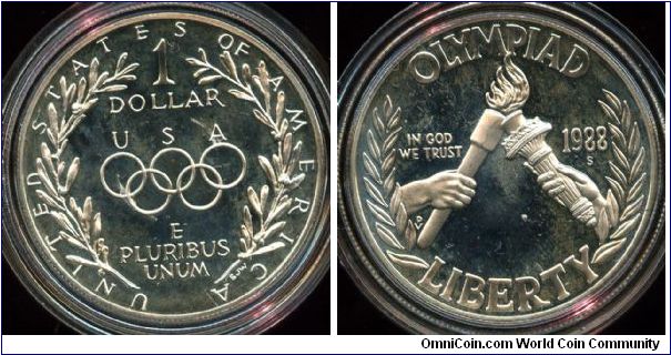 1988s
$1
Olympic rings in wreath
Olympic torches in wreath