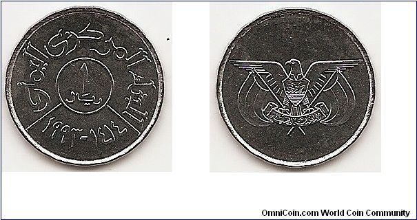 1 Riyal -AH1414-YEMEN REPUBLIC
KM#25
2.6500 g., Stainless Steel, 19.95 mm. Obv: Denomination within circle Rev: National arms Edge: Multi-sided