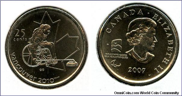 2007 
25 cents
Wheelchair curling 
QEII
The Godless Quarter Issue