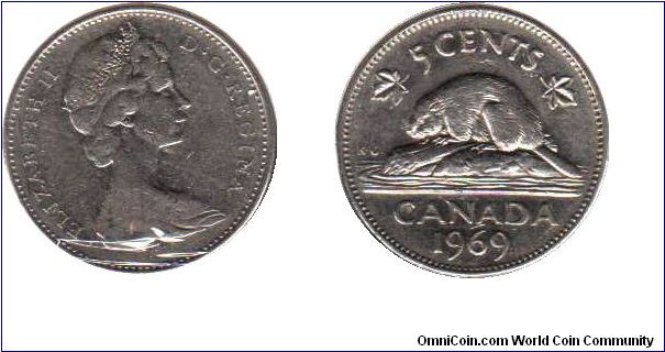 1969 5 cents