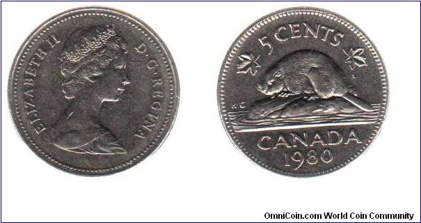 1980 5 cents