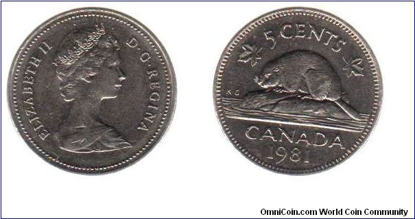 1981 5 cents