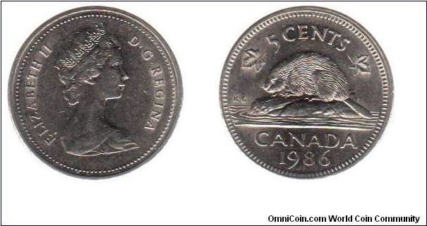 1986 5 cents