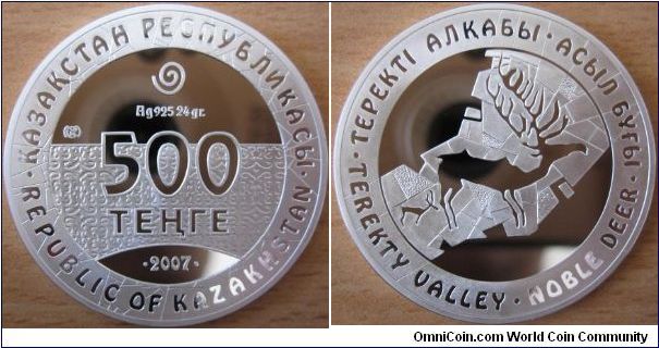 500 Tenge - Petroglyphs serie The noble deer - 24 g Ag 925 - mintage 3,000