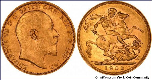Melbourne Mint sovereign of Edward VII.
