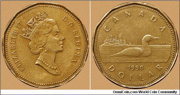 Canada, 1 dollar, 1990   (1990-2003) Regulation Coin Loonie
