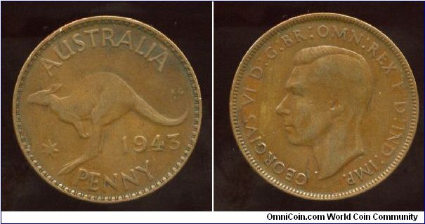 1943
1d
Kangaroo, value & date
King George VI