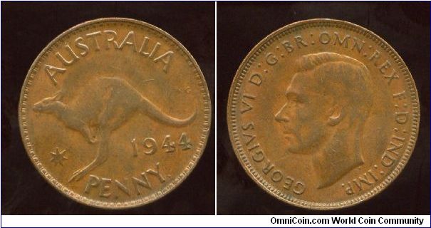 1944
1d
Kangaroo, value & date
King George VI