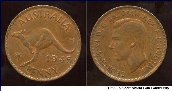 1945
1d
Kangaroo, value & date
King George VI