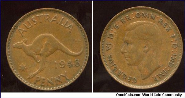 1948
1d
Kangaroo, value & date
King George VI