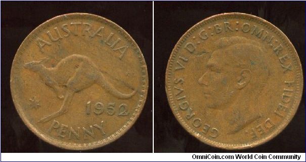 1952
1d
Kangaroo, value & date
King George VI
